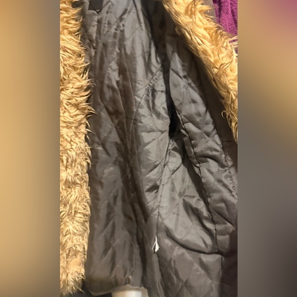 Massini Brown Embroidered suede, leather vintage Jacket with Faux Fur - Picture 5 of 16